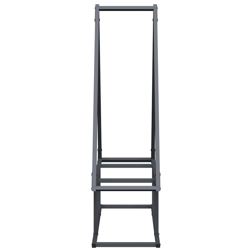 Rastrelliera per Legna da Ardere Antracite 80x25x90 cm - homemem39