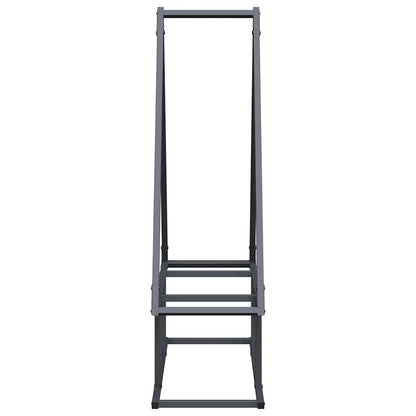 Rastrelliera per Legna da Ardere Antracite 80x25x90 cm - homemem39