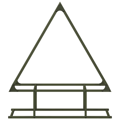 Rastrelliera per Legna da Ardere Verde Oliva 80x25x90 cm - homemem39