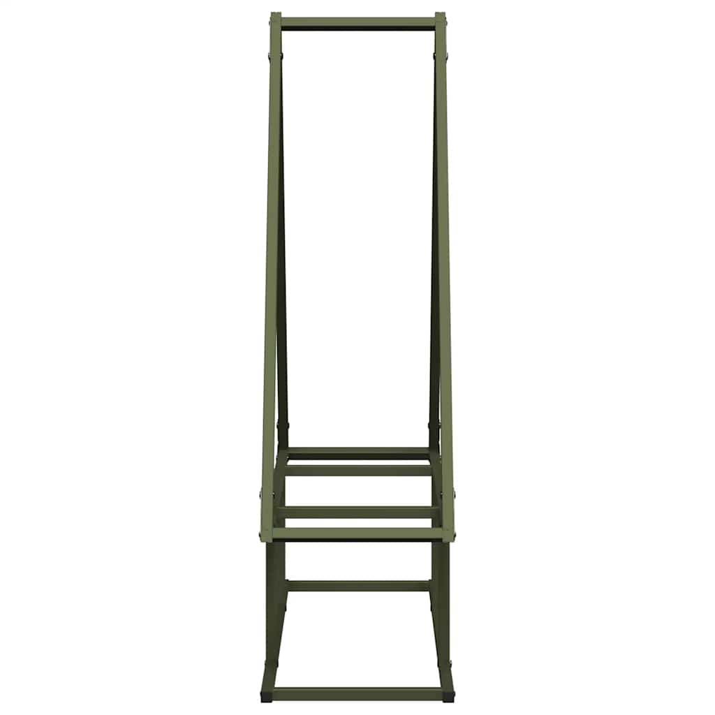 Rastrelliera per Legna da Ardere Verde Oliva 80x25x90 cm - homemem39