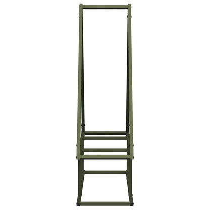Rastrelliera per Legna da Ardere Verde Oliva 80x25x90 cm - homemem39