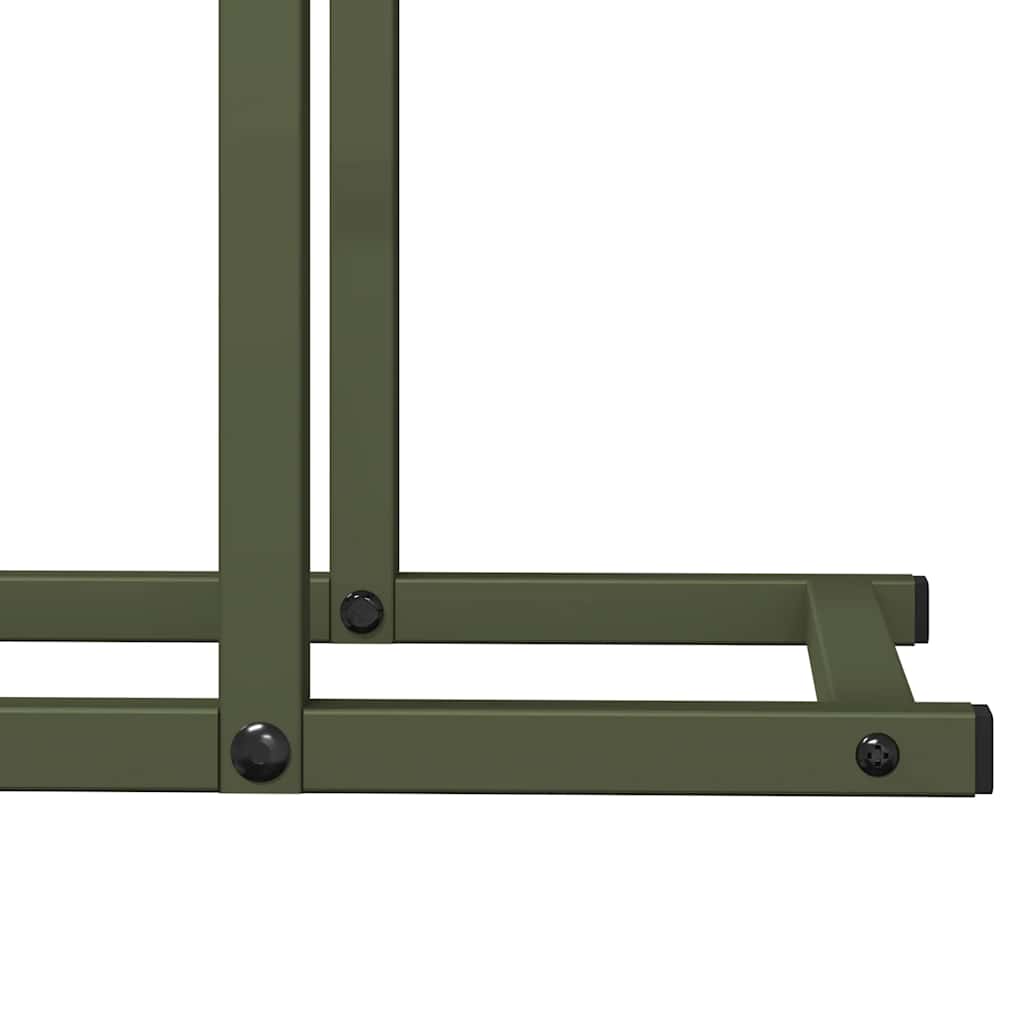 Rastrelliera per Legna da Ardere Verde Oliva 80x25x90 cm - homemem39