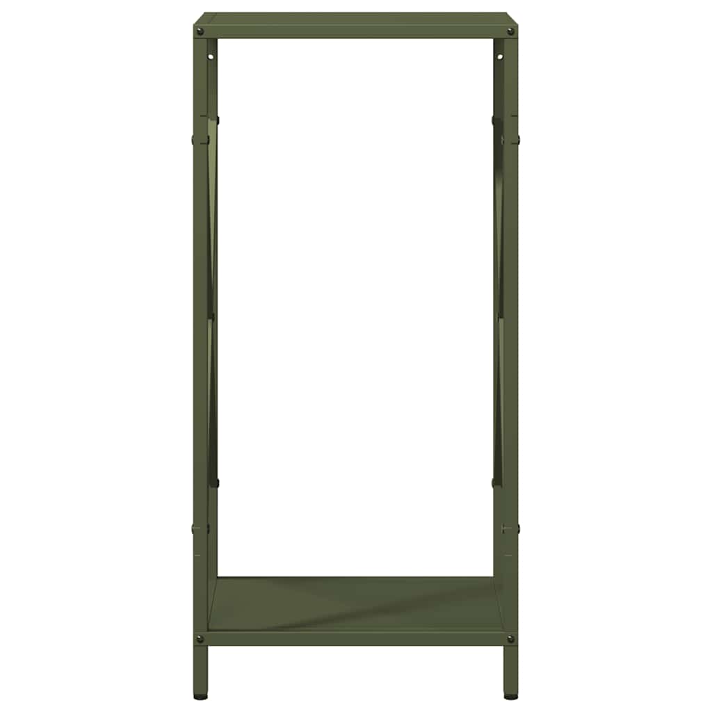 Rastrelliera per Legna da Ardere Verde Oliva 34x25x70 cm - homemem39