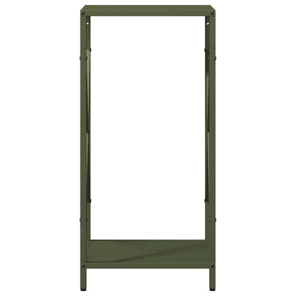 Rastrelliera per Legna da Ardere Verde Oliva 34x25x70 cm - homemem39