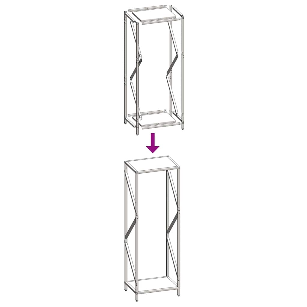 Rastrelliera per Legna da Ardere Bianca 34x25x100 cm - homemem39