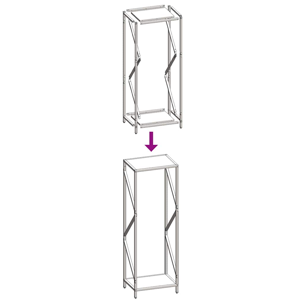 Rastrelliera per Legna da Ardere Antracite 34x25x100 cm - homemem39