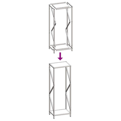 Rastrelliera per Legna da Ardere Antracite 34x25x100 cm - homemem39