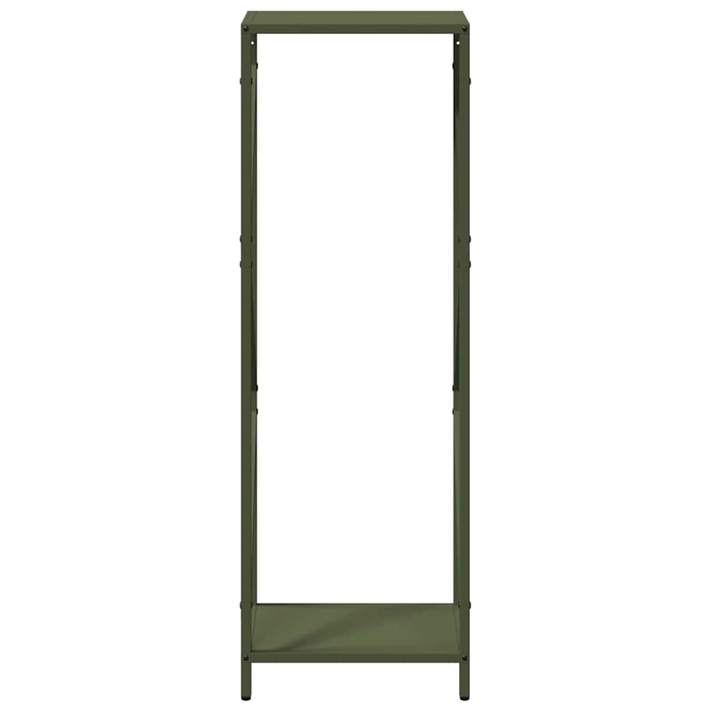 Rastrelliera per Legna da Ardere Verde Oliva 34x25x100 cm - homemem39