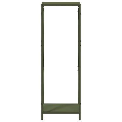 Rastrelliera per Legna da Ardere Verde Oliva 34x25x100 cm - homemem39