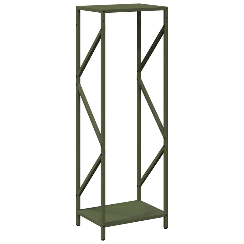 Rastrelliera per Legna da Ardere Verde Oliva 34x25x100 cm - homemem39