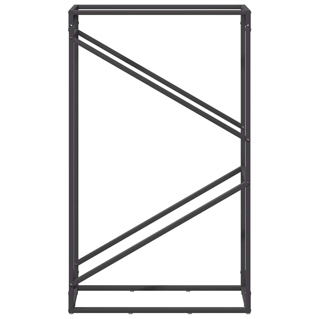 Rastrelliera per Legna da Ardere Nera 60x25x100 cm - homemem39