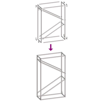 Rastrelliera per Legna da Ardere Nera 60x25x100 cm - homemem39
