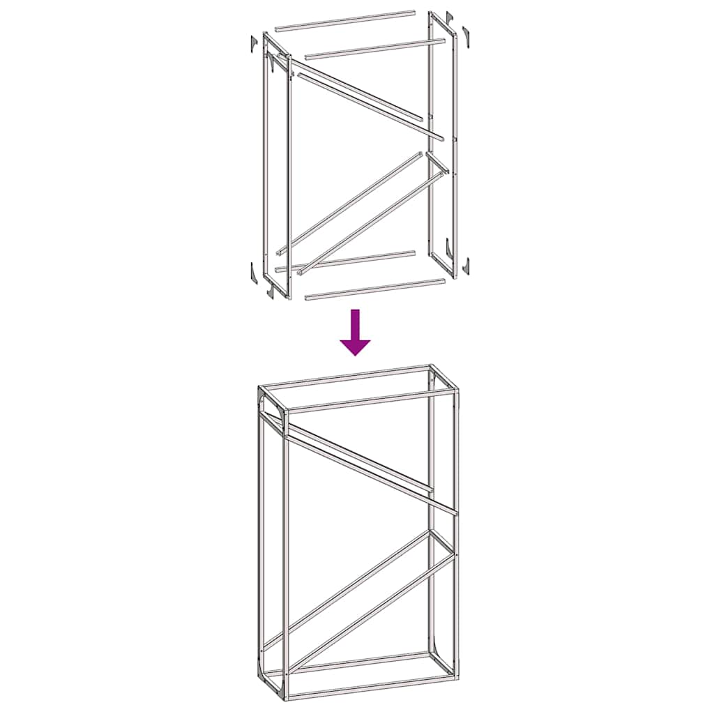 Rastrelliera per Legna da Ardere Antracite 60x25x100 cm - homemem39