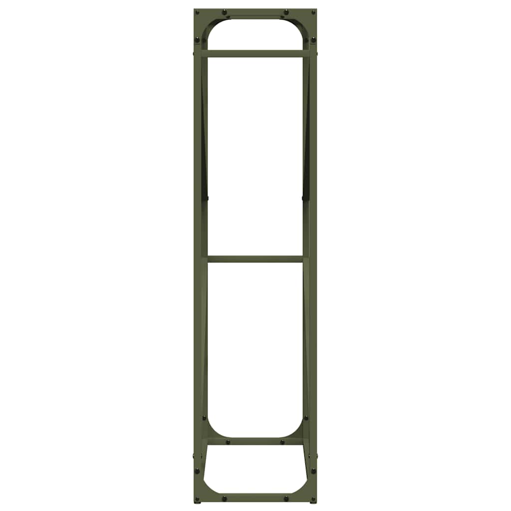 Rastrelliera per Legna da Ardere Verde Oliva 60x25x100 cm - homemem39