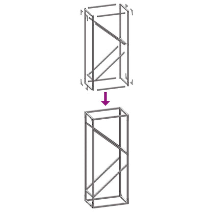 Rastrelliera per Legna da Ardere Nera 40x25x100 cm - homemem39