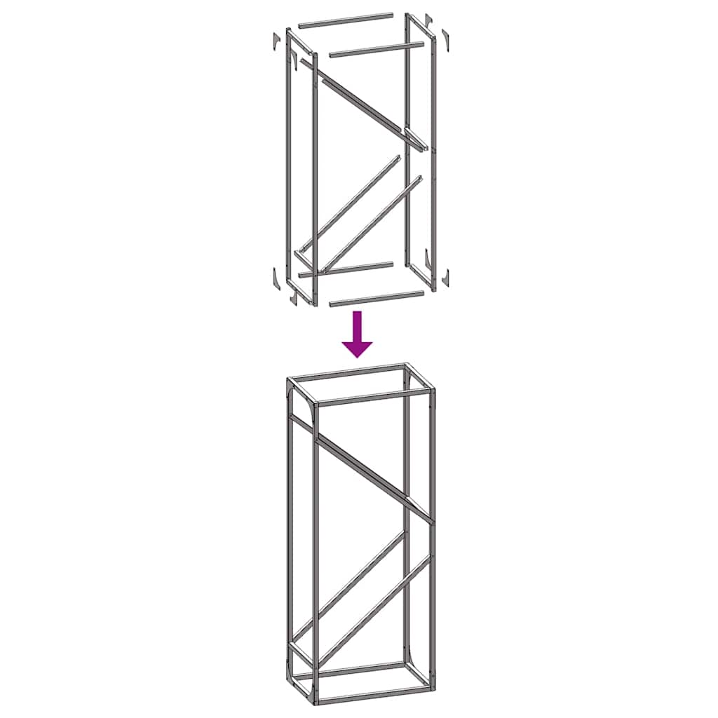 Rastrelliera per Legna da Ardere Bianca 40x25x100 cm - homemem39