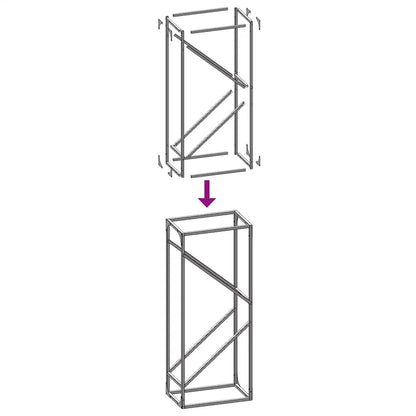 Rastrelliera per Legna da Ardere Antracite 40x25x100 cm - homemem39