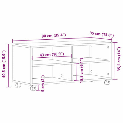 Mobile TV Marrone 90 x 35 x 40.5 cm Legno multistrato | homemem39
