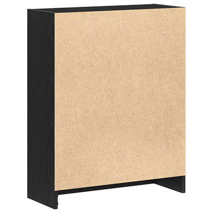 Armadio per Libri Rovere Nero 60 x 24 x 76 cm Legno multistrato