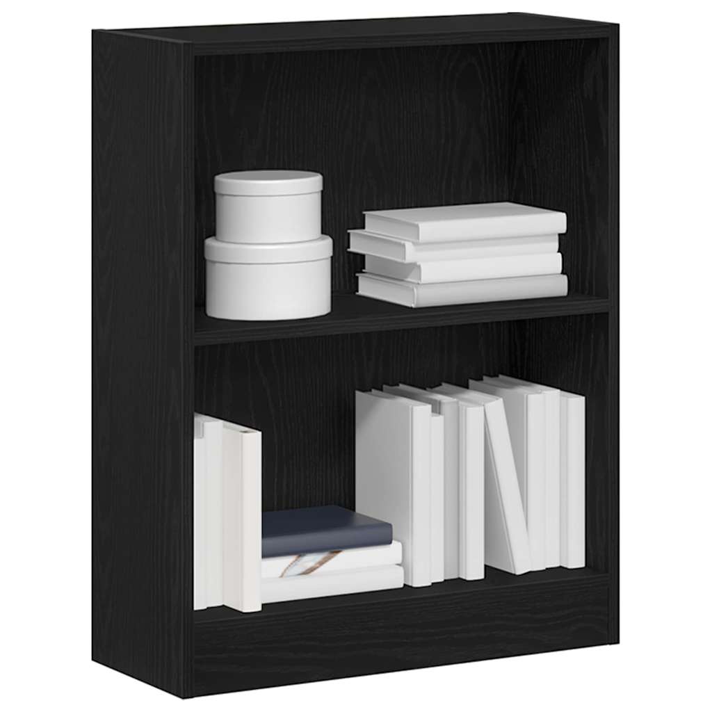 Armadio per Libri Rovere Nero 60 x 24 x 76 cm Legno multistrato