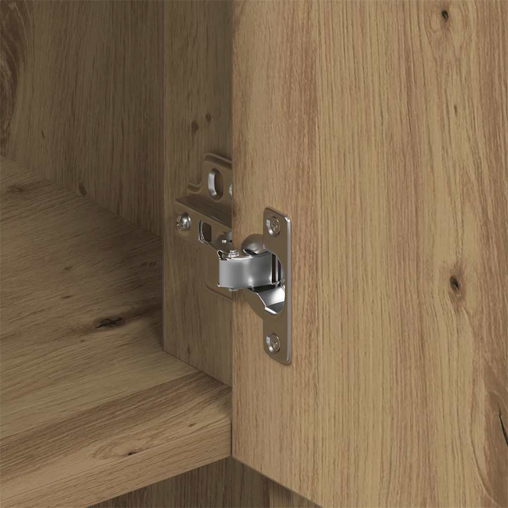Armadietto a muro con porta rovere artigianale 80 x 33 x 80 cm