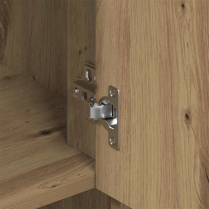 Armadietto a muro con porta rovere artigianale 80 x 33 x 80 cm