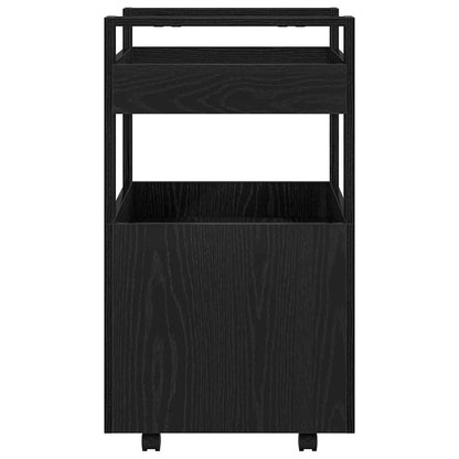 Carrello da Cucina Rovere nero 60 x 45 x 80 cm