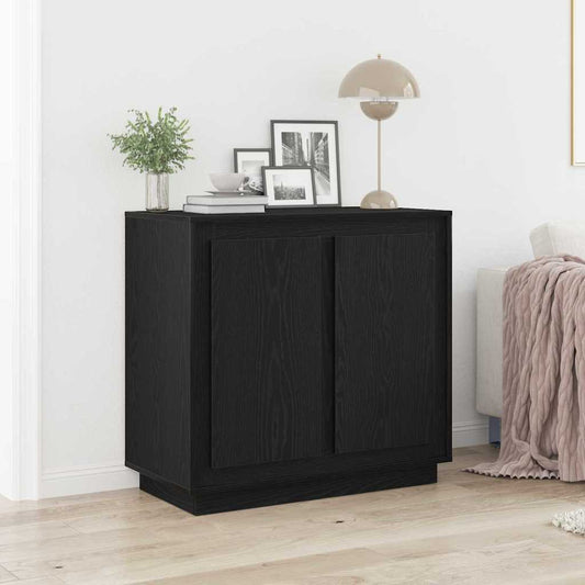 Credenza Rovere Nero 80 x 40 x 75 cm Legno multistrato