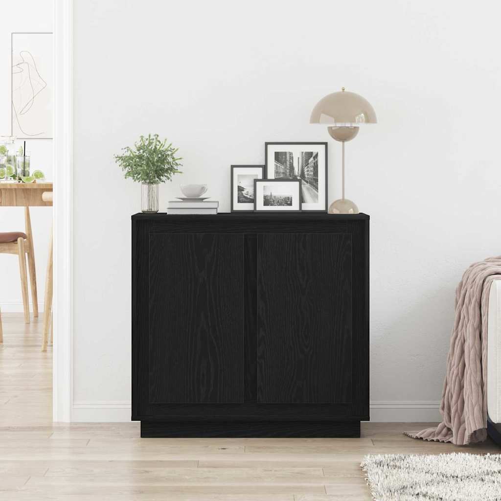 Credenza Rovere Nero 80 x 40 x 75 cm Legno multistrato