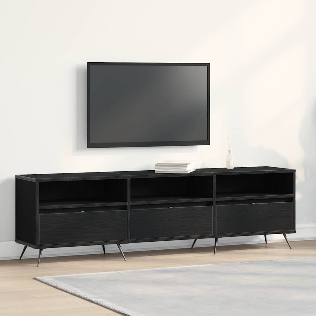 Mobile TV Rovere nero 150 x 30 x 44,5 cm Legno multistrato