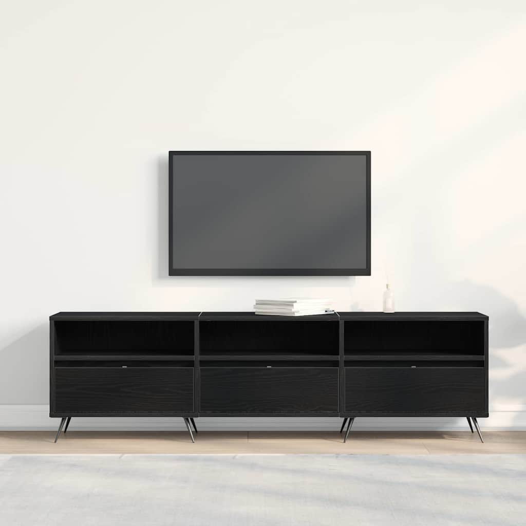 Mobile TV Rovere nero 150 x 30 x 44,5 cm Legno multistrato