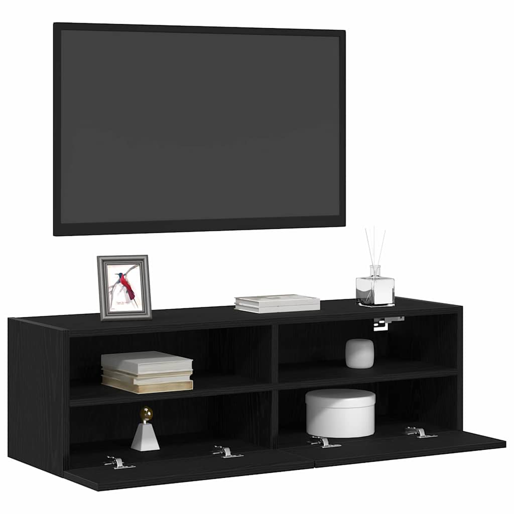 Mobile TV da parete Rovere Nero 100 x 30 x 30 cm
