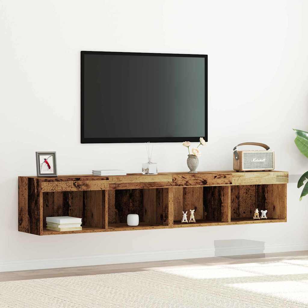 Set mobile TV con led 2 pcs Legno vecchio 80 x 30 x 30 cm