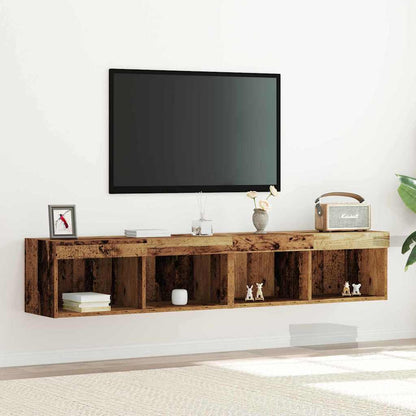 Set mobile TV con led 2 pcs Legno vecchio 80 x 30 x 30 cm