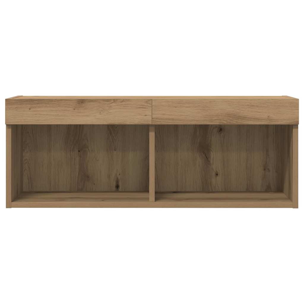 Set mobile TV con led 2 pcs Rovere artigianale 80 x 30 x 30 cm