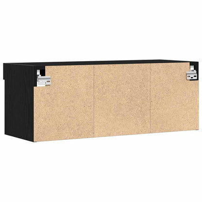 Set mobile TV Rovere Nero 80 x 30 x 30 cm Legno multistrato
