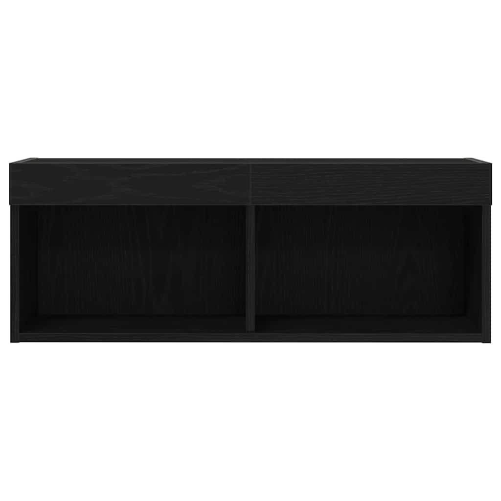 Set mobile TV con led 2 pcs Rovere nero 80 x 30 x 30 cm | homemem39