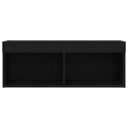 Set mobile TV con led 2 pcs Rovere nero 80 x 30 x 30 cm