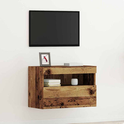 Mobile TV da parete con LED Legno vecchio 60 x 30 x 40 cm