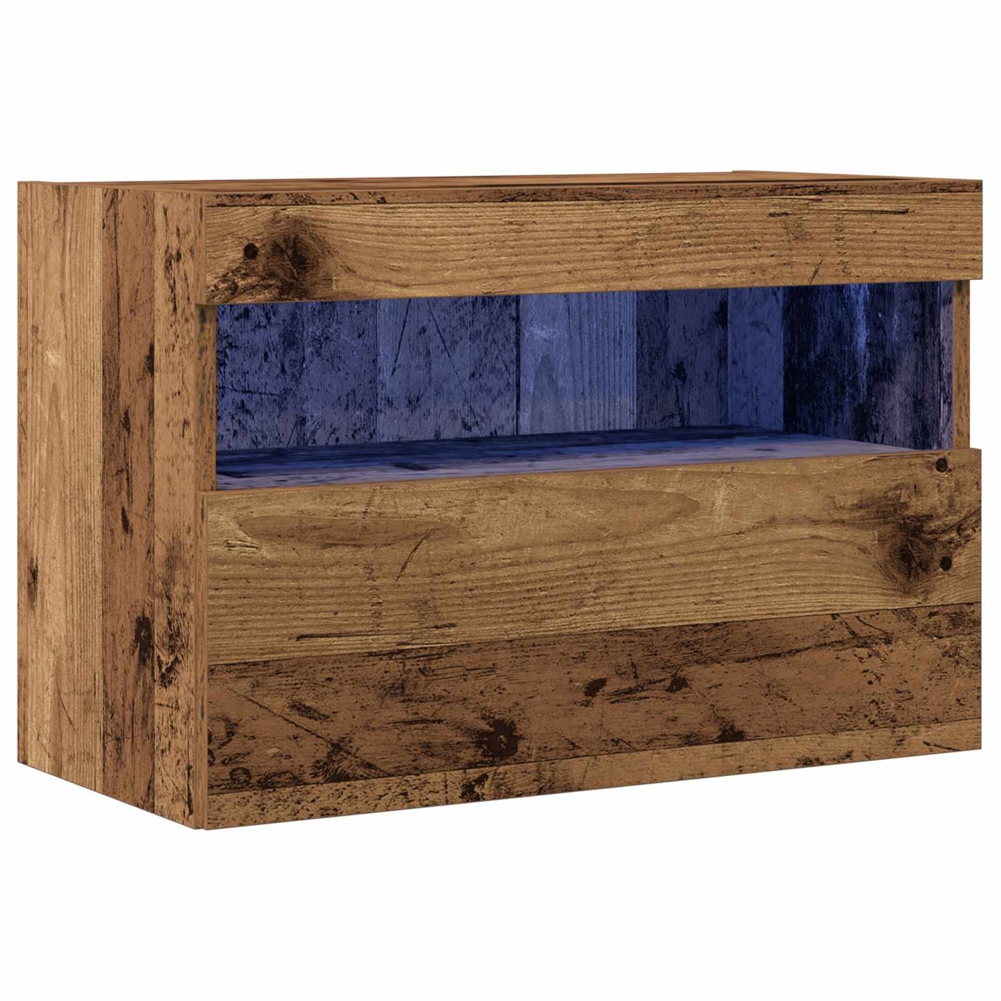 Mobile TV da parete con LED Legno vecchio 60 x 30 x 40 cm