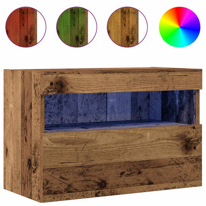 Mobile TV da parete con LED Legno vecchio 60 x 30 x 40 cm | homemem39