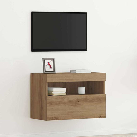 Mobile TV da parete rovere artigianale 60 x 30 x 40 cm