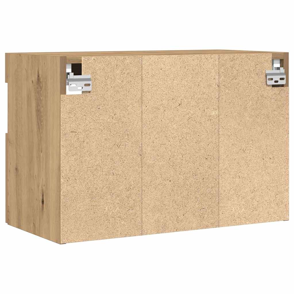 Mobile TV da parete con LED rovere artigianale 60 x 30 x 40 cm