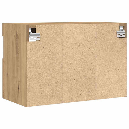 Mobile TV da parete con LED rovere artigianale 60 x 30 x 40 cm