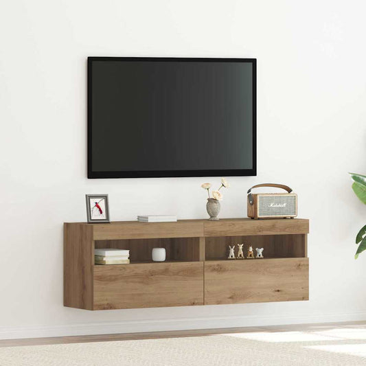 Mobile TV da parete 2 pcs rovere artigianale 60 x 30 x 40 cm