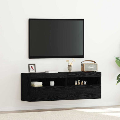 Mobile TV da parete Rovere nero 60 x 30 x 40 cm