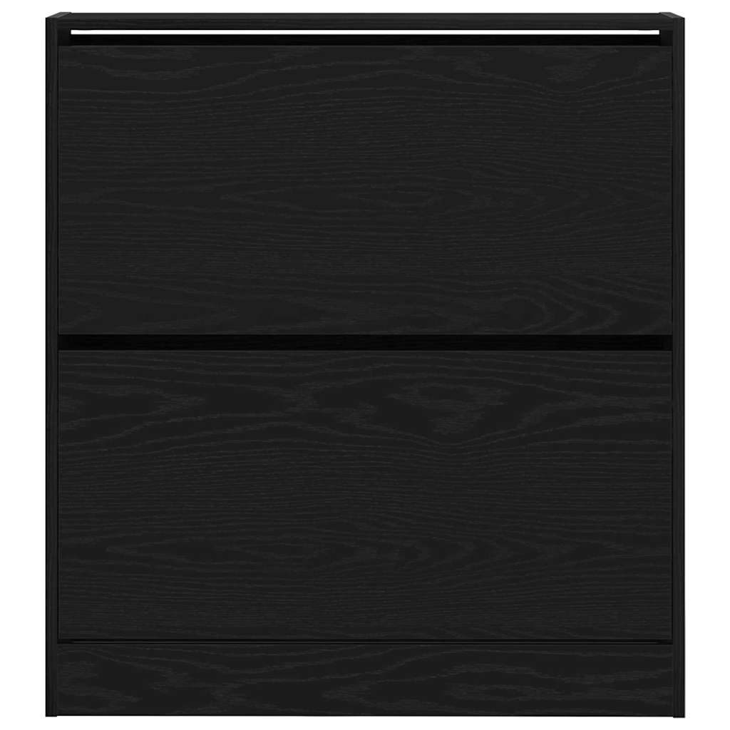 Mobile per scarpe con lo scaffale Rovere Nero 80 x 21 x 87,5 cm