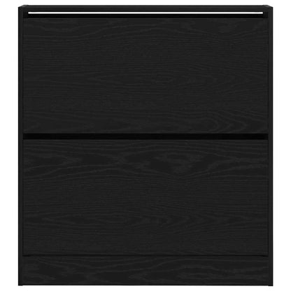 Mobile per scarpe con lo scaffale Rovere Nero 80 x 21 x 87,5 cm