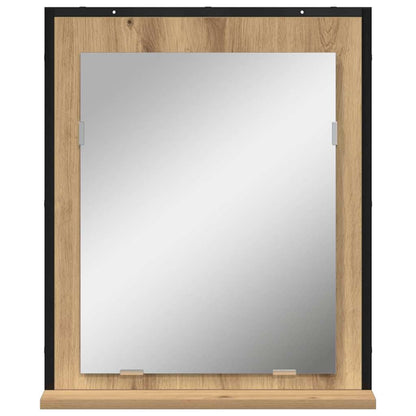 Specchio con lo scaffale rovere artigianale 50 x 12 x 60 cm | homemem39