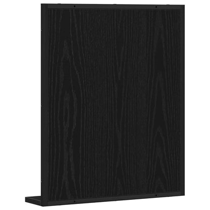 Specchio con lo scaffale Rovere nero 50 x 12 x 60 cm